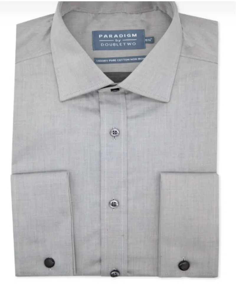D2 Paradigm Classic Double Cuff Shirt Grey SLS8511/R